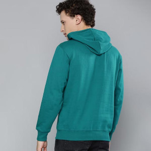 Men Blue Hooded Sweatshirt